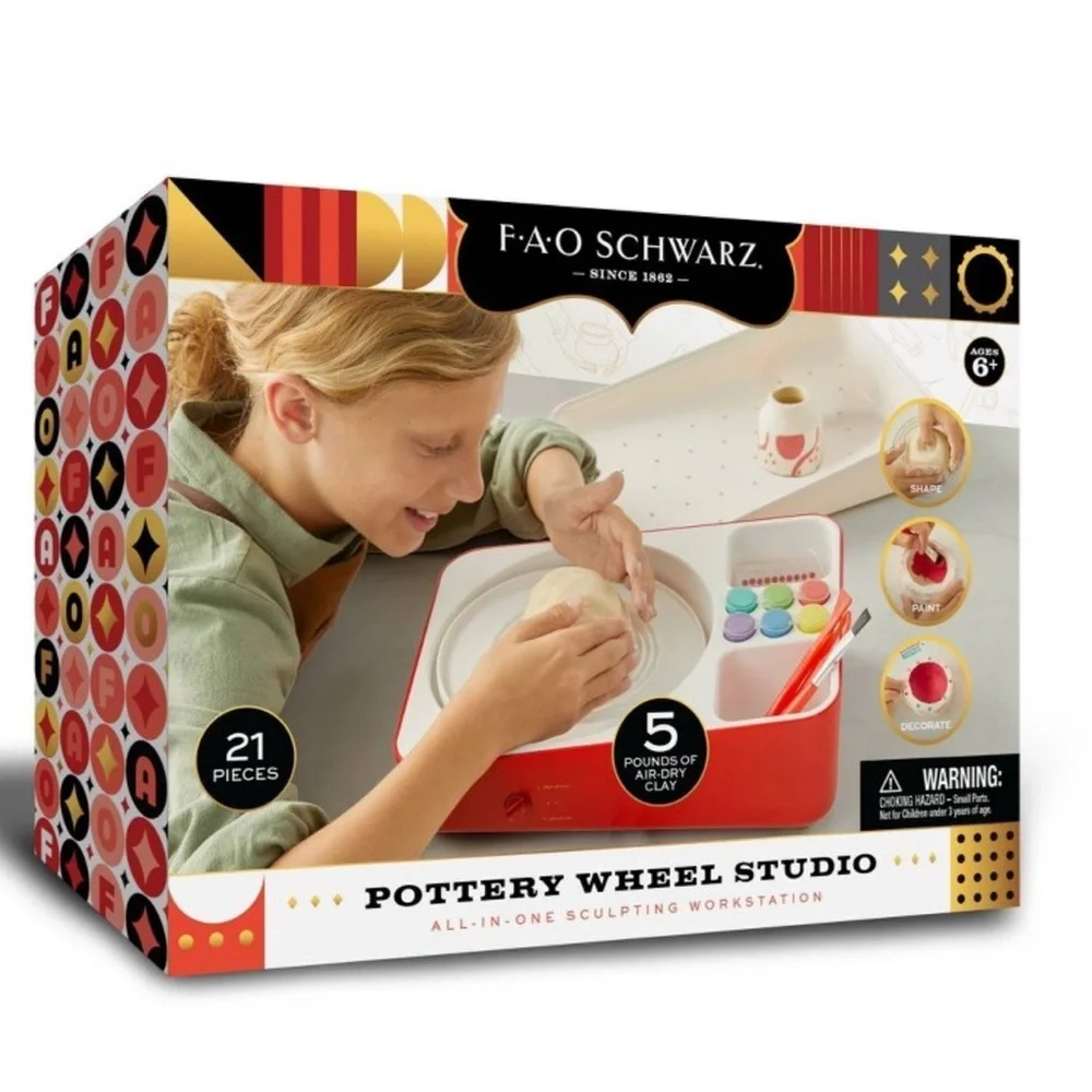 New FAO Schwarz Kid’s Pottery Wheel Studio All-In-One Sculpting Workstation 6+